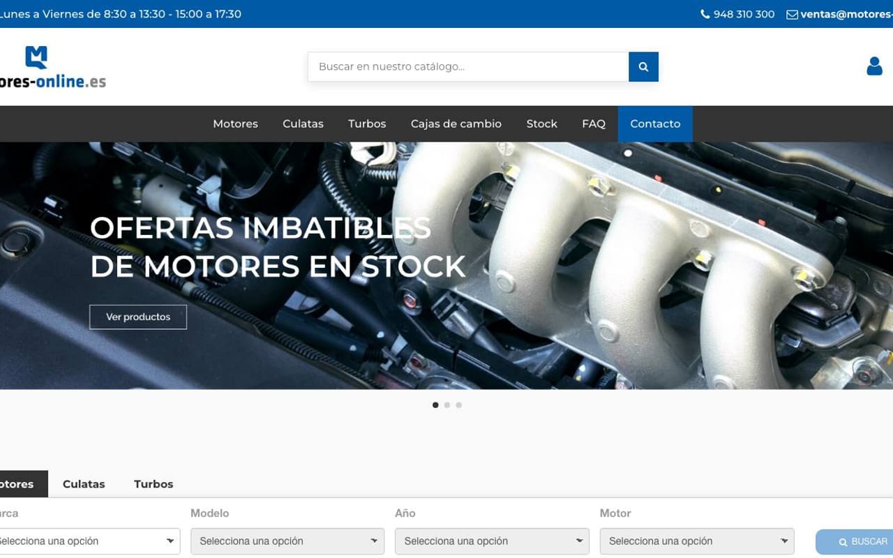 Captura limpia de la home oficial de Motores Online