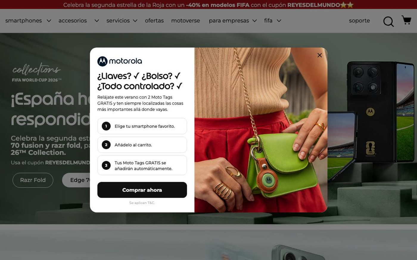 Captura de pantalla de la home de Motorola