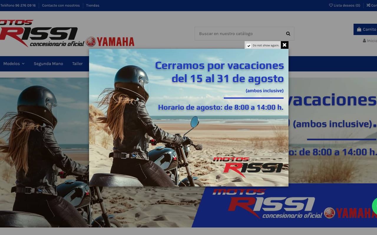 Captura limpia de la home oficial de Motos Rissi