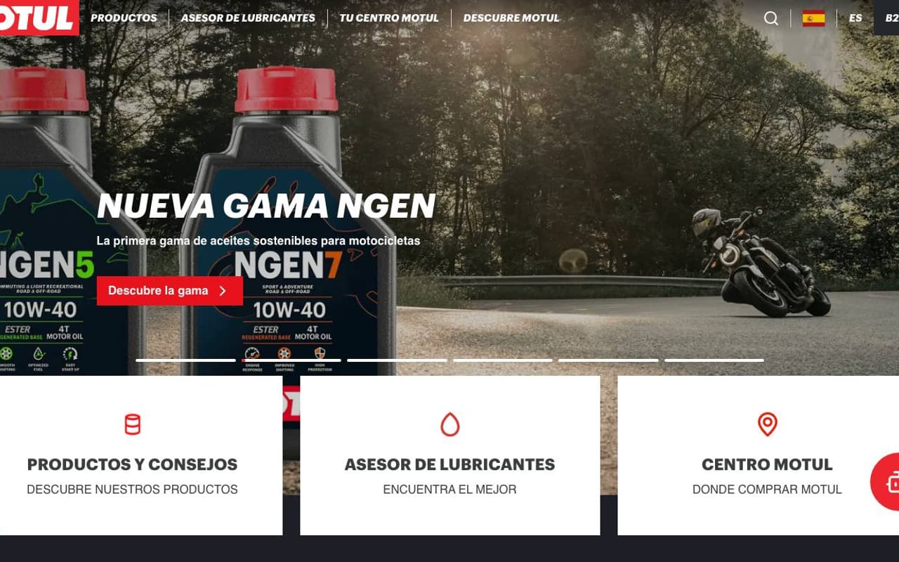 Captura limpia de la home oficial de Motul