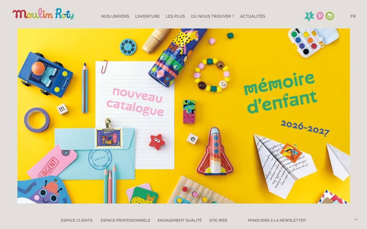 Captura de pantalla de la home de Moulin Roty