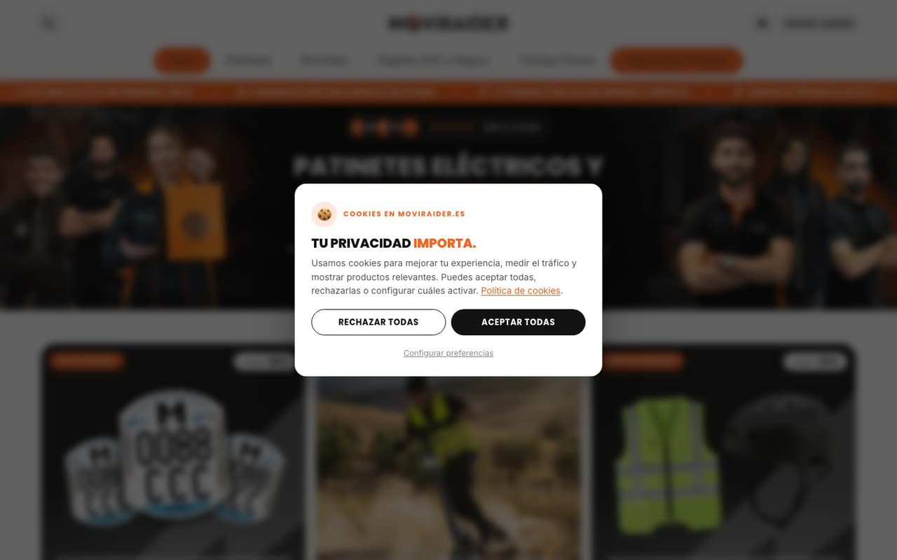 Captura limpia de la home oficial de Moviraider