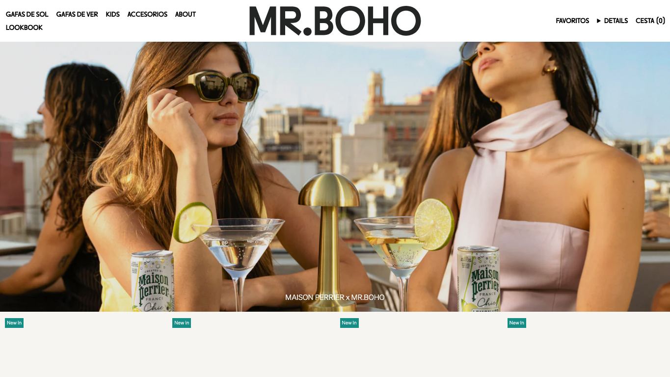 Captura real de la home de Mr. Boho
