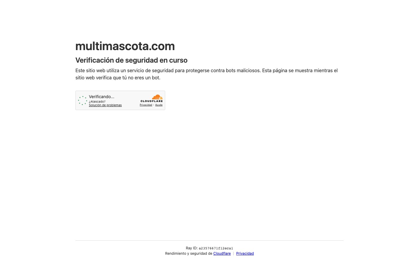 Captura de pantalla de la home de Multimascota
