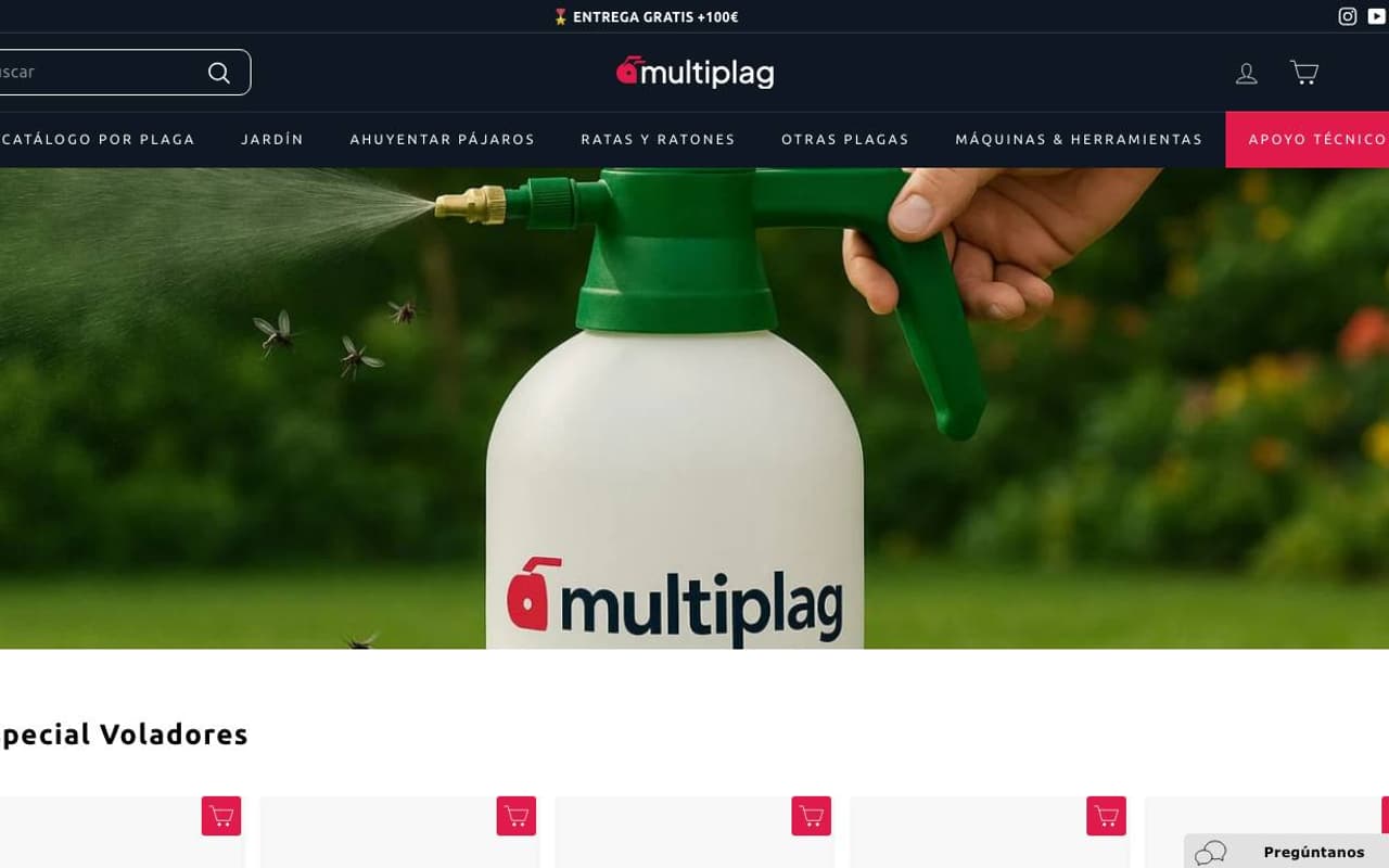 Captura de pantalla de la home de Multiplag