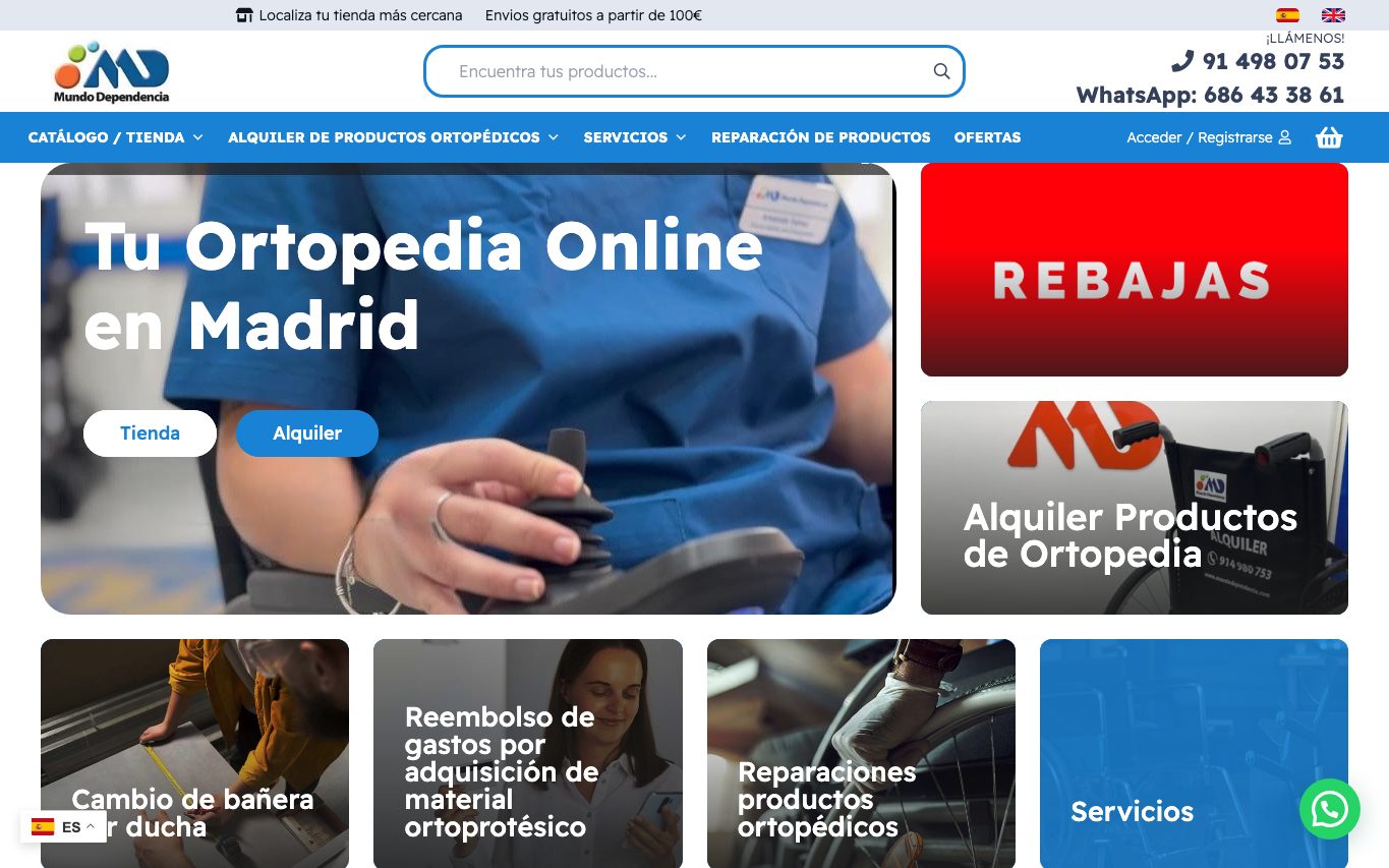 Página de inicio de Mundo Dependencia