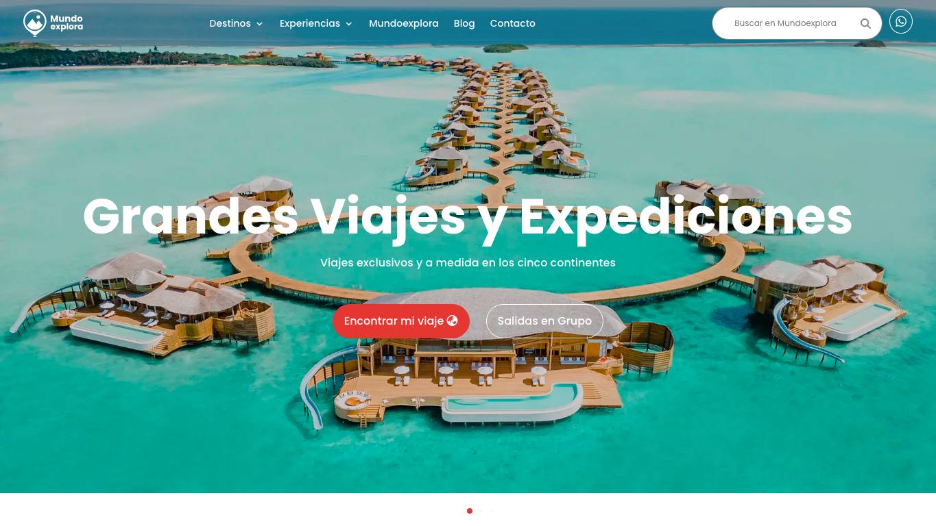 Captura de pantalla de la home de Mundoexplora