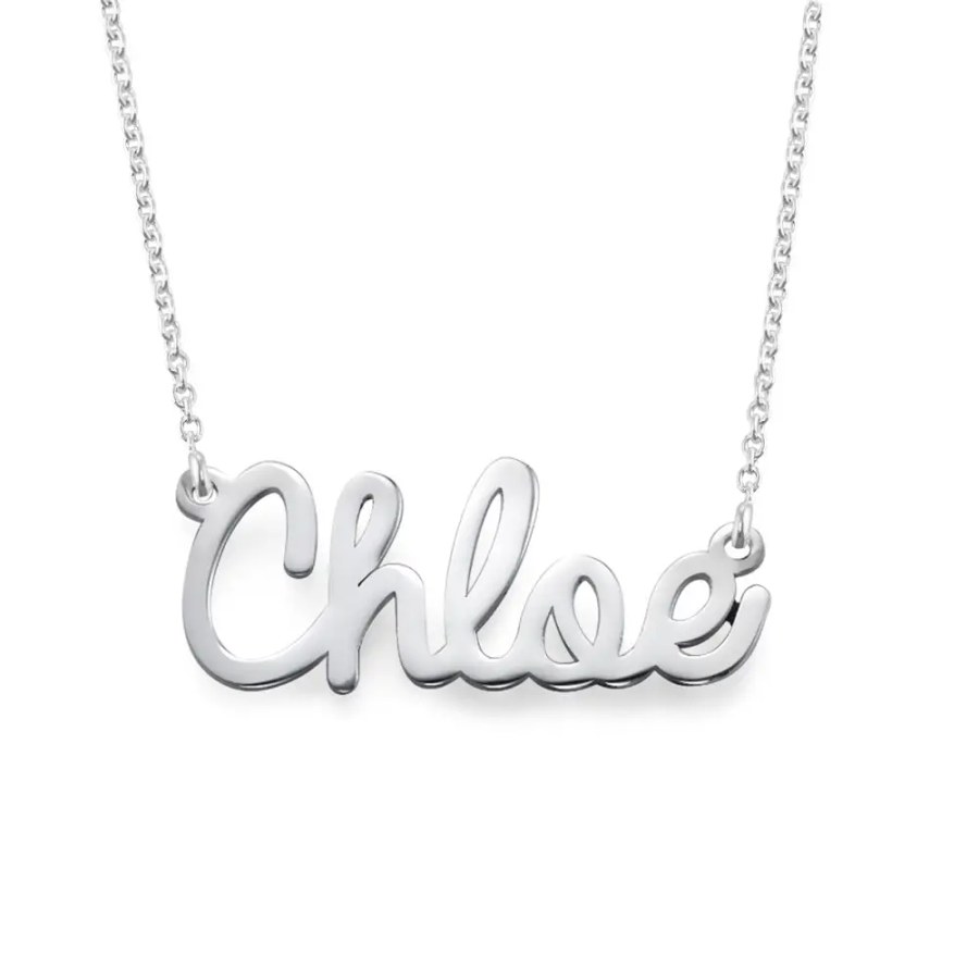 Collar con Nombre Cursivo en Plata