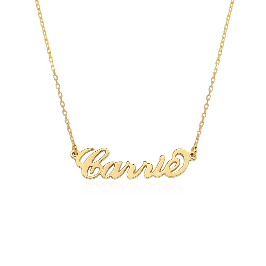 Collar con Nombre Carrie en Bano de Oro
