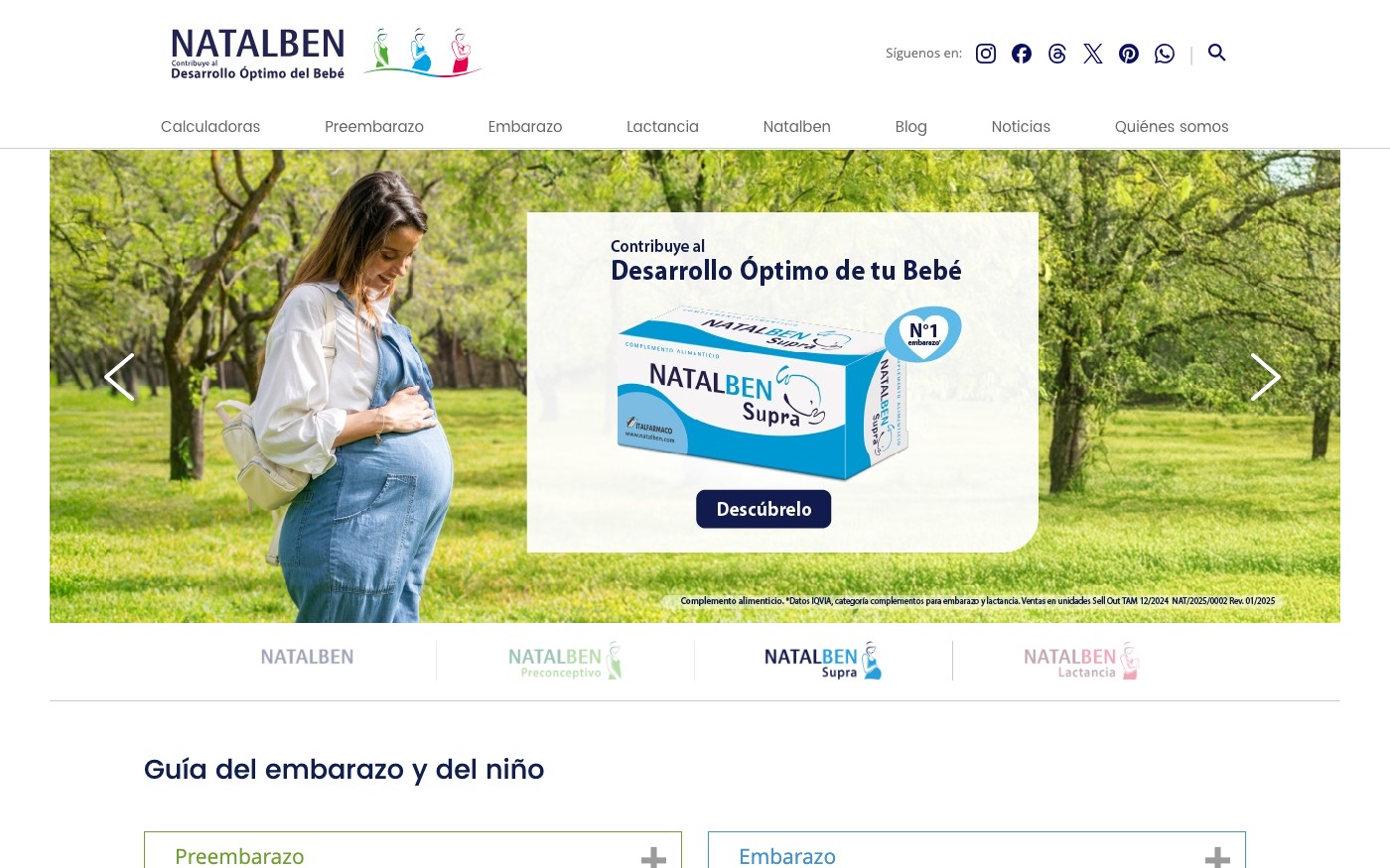 Captura limpia de la home oficial de Natalben