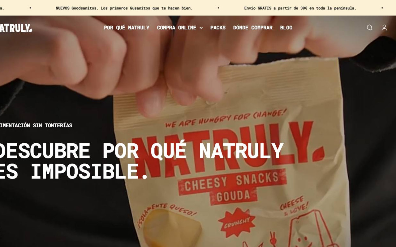Captura de pantalla de la home de Natruly