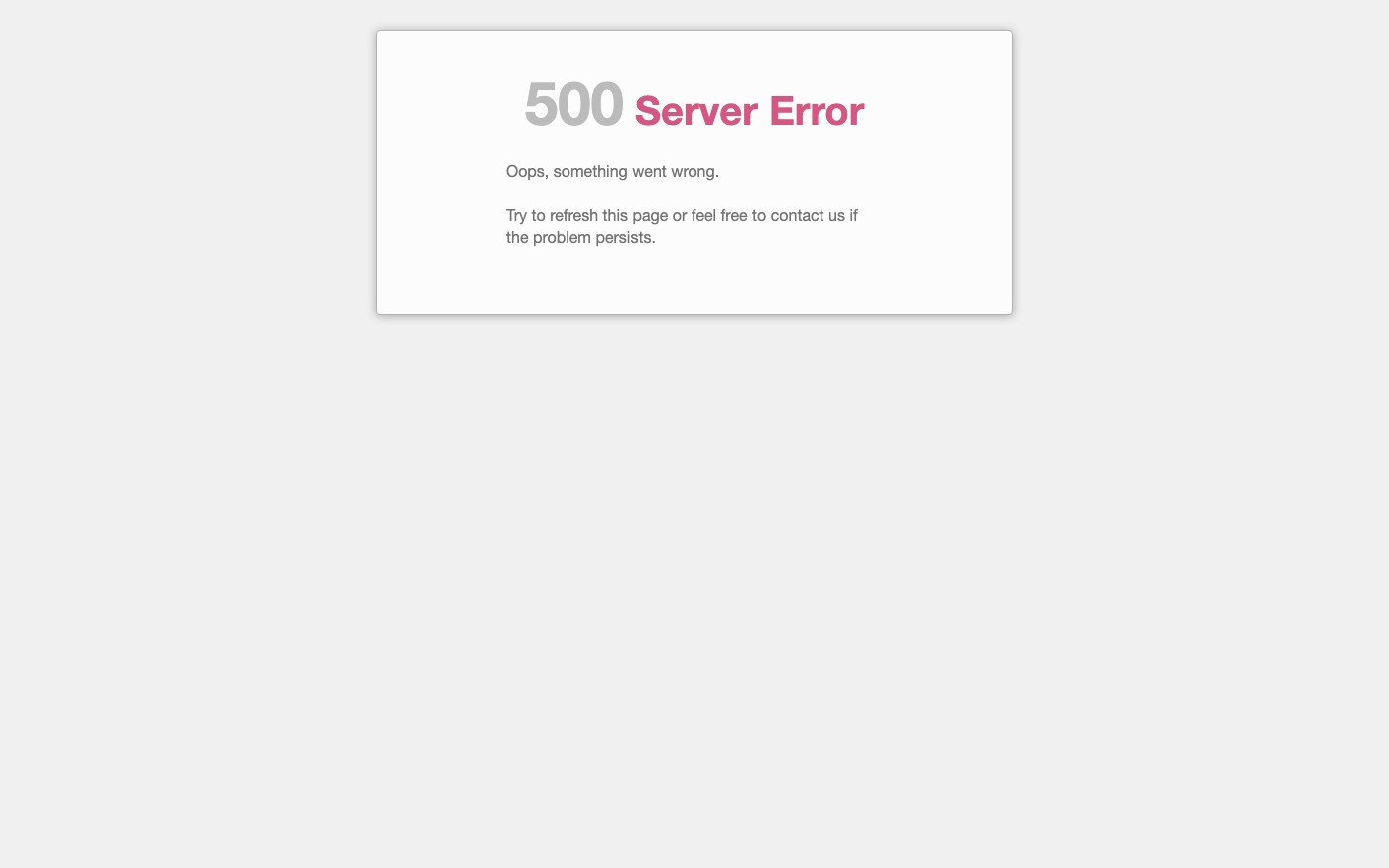 500 Server Error