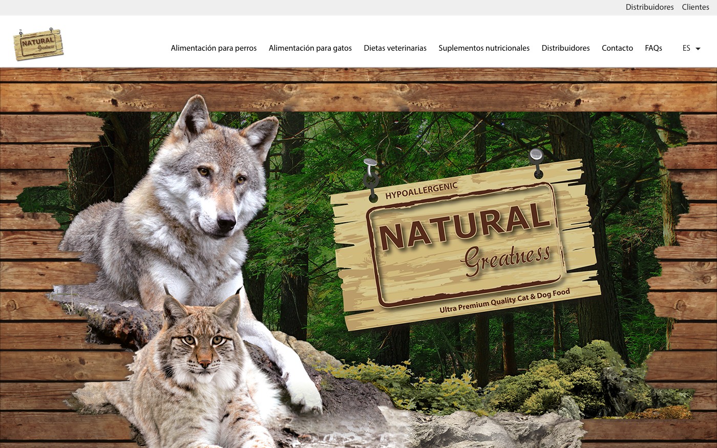 Captura de pantalla de la home de Natural Greatness