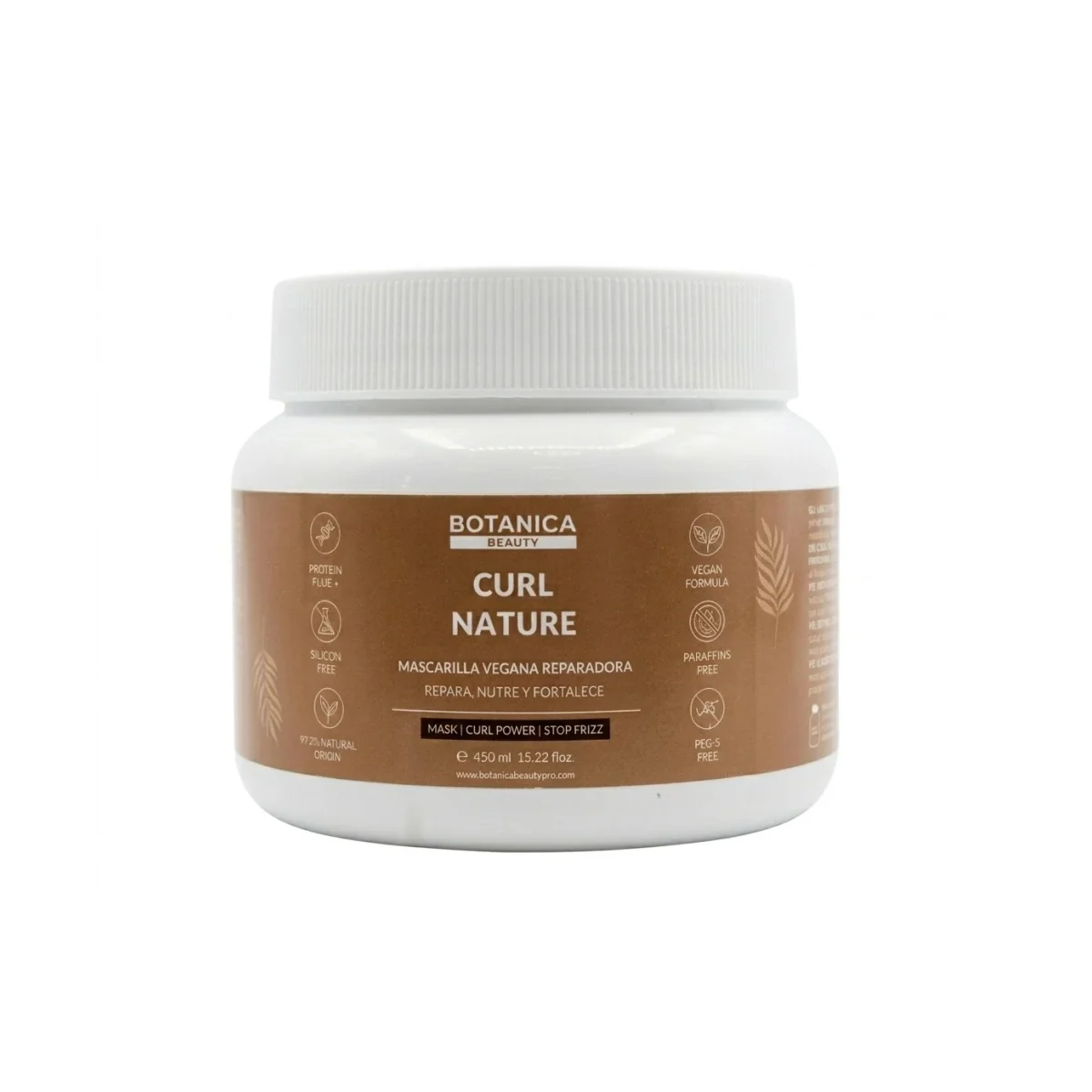 Botanica Curl Nature Mascarilla Reparadora 450 ml - Método Curly, Rizos Definidos y Sin Frizz