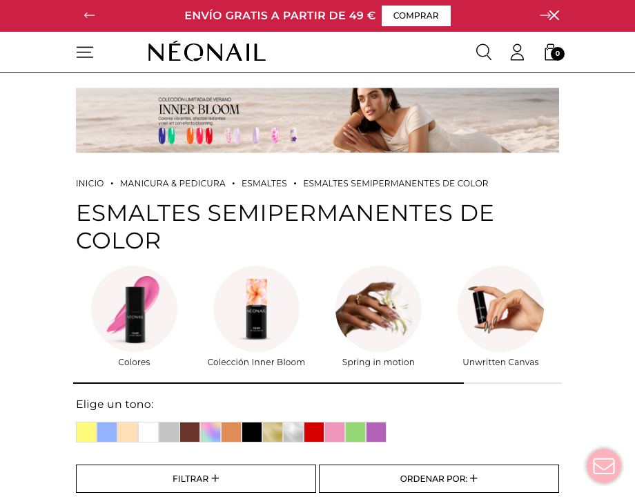 Esmaltes semipermanentes de color NEONAIL