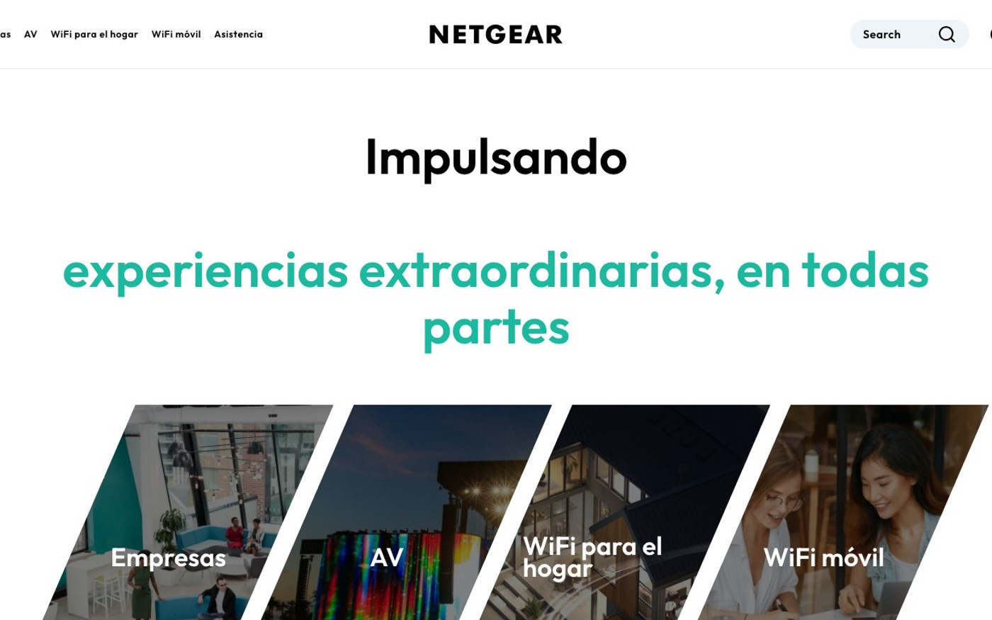 Captura de pantalla de la home de NETGEAR