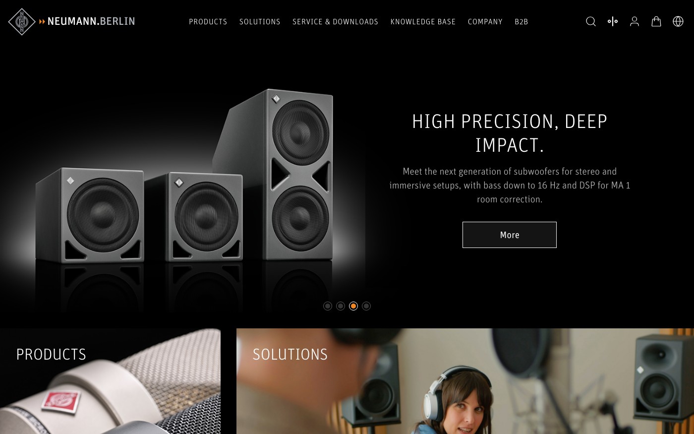 Captura de pantalla de la home de Neumann