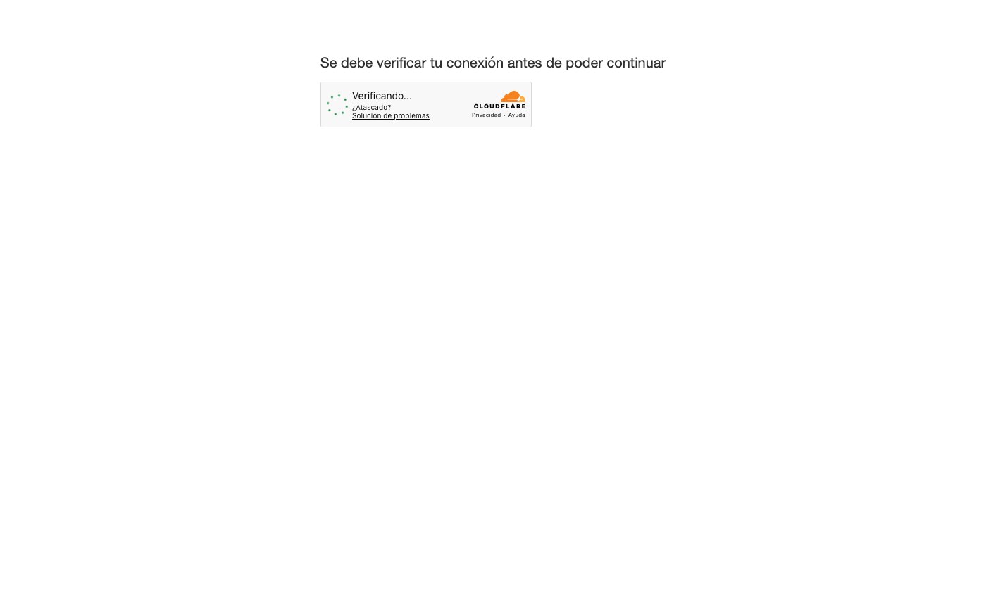 Se debe verificar tu conexión antes de poder continuar