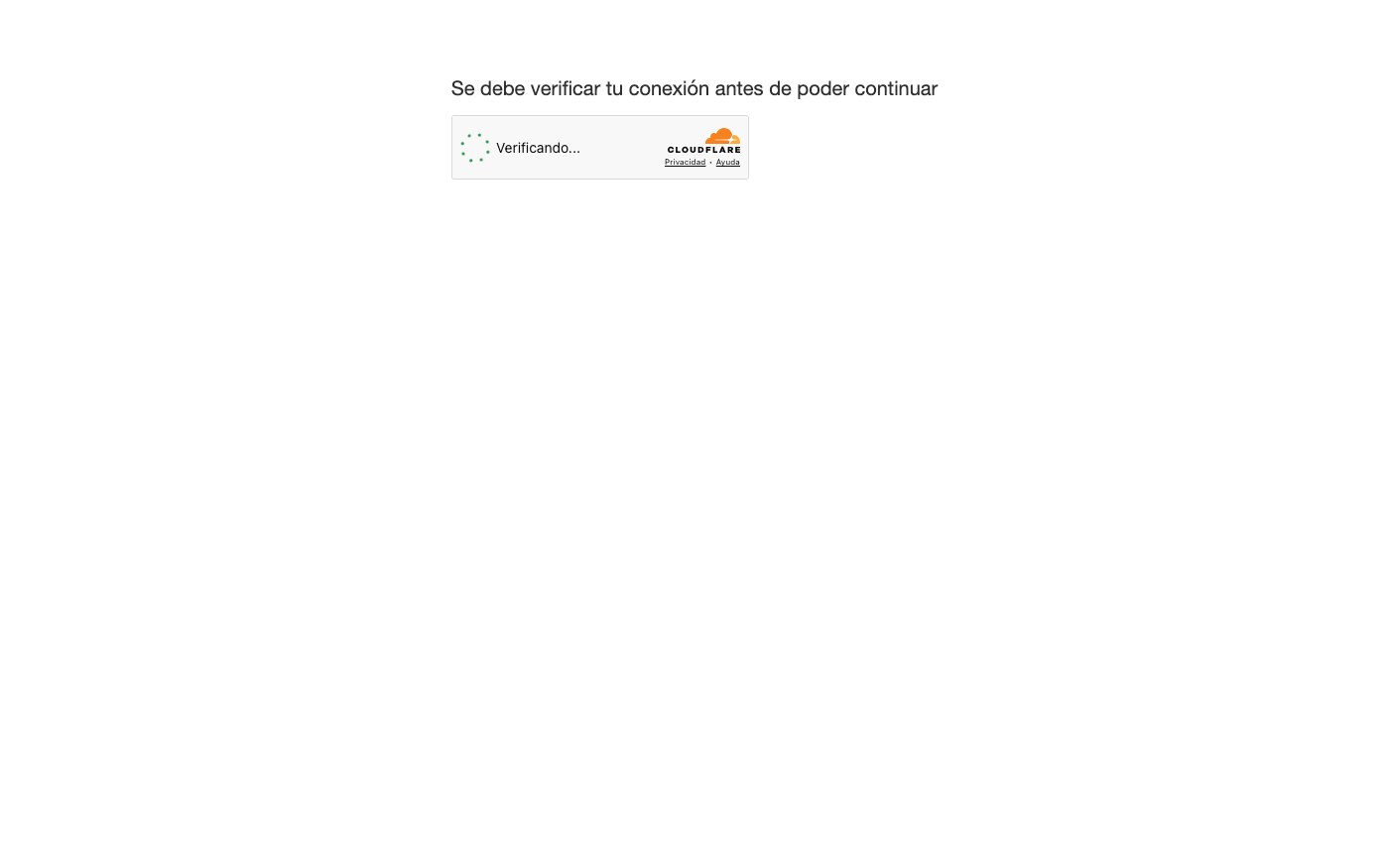 Se debe verificar tu conexión antes de poder continuar
