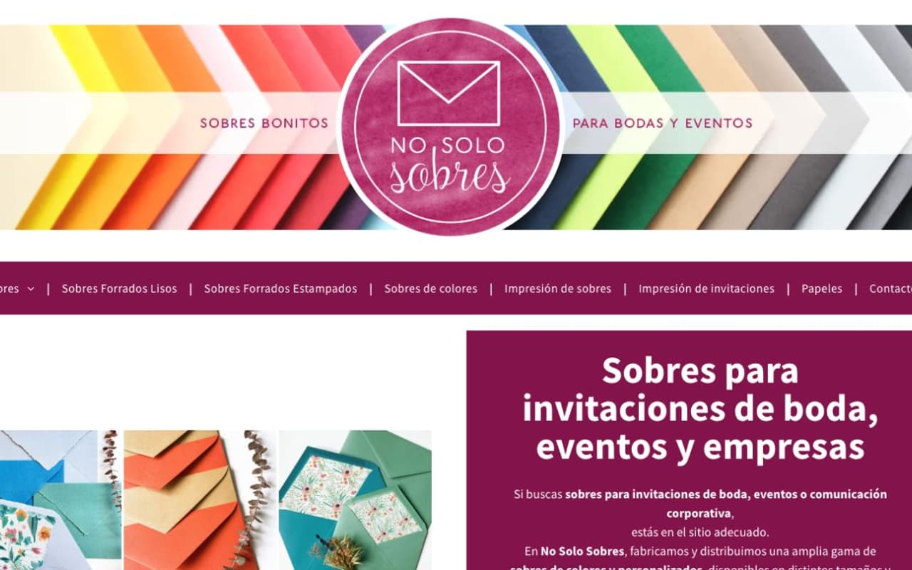 Portada limpia de la web oficial de No Solo Sobres