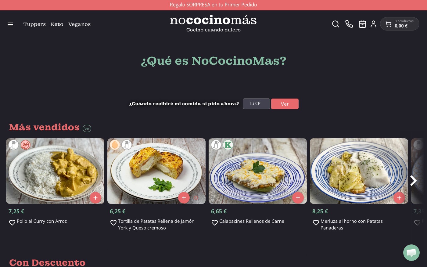 Captura limpia de la home oficial de NoCocinamos