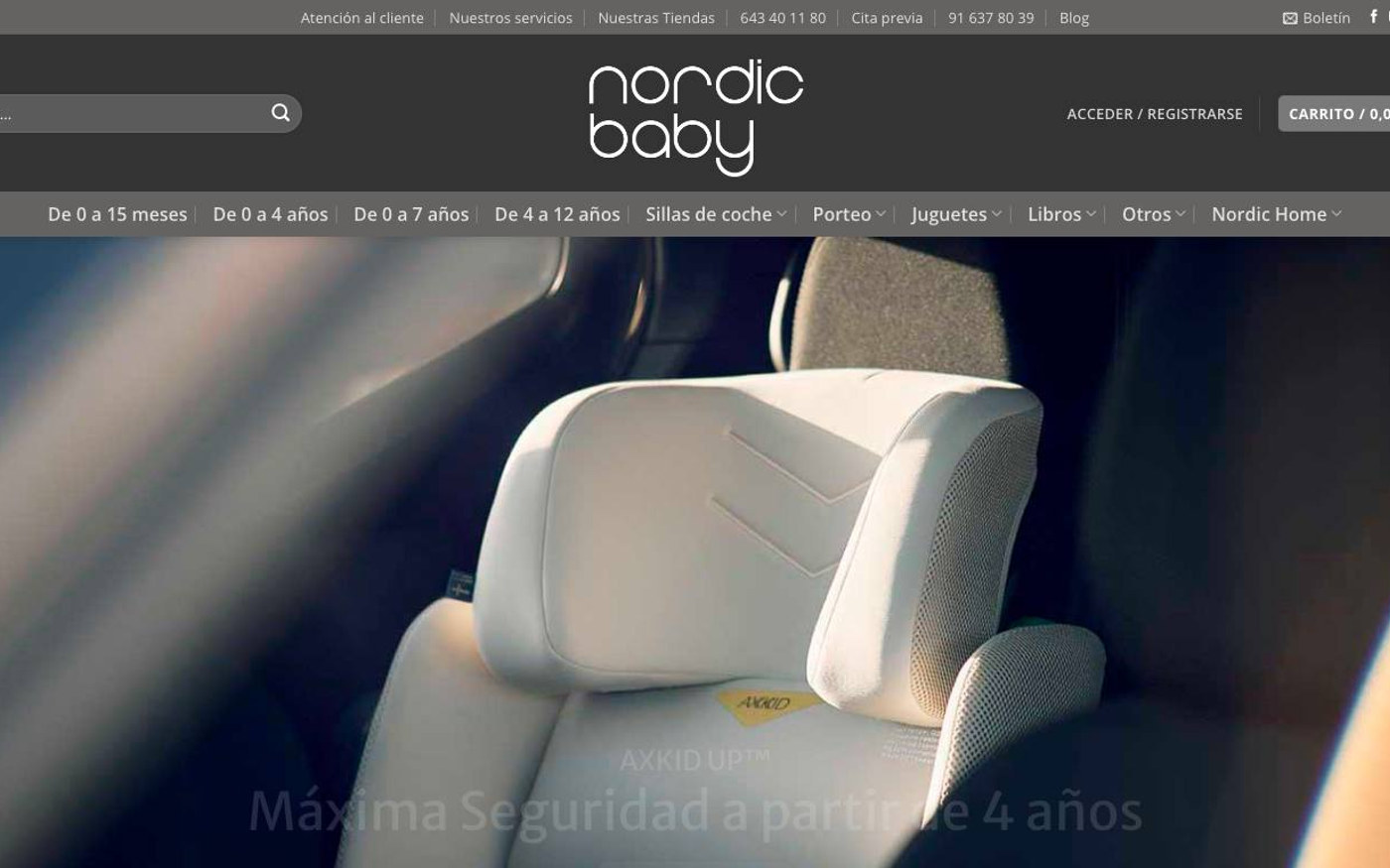 Captura limpia de la home oficial de Nordic Baby