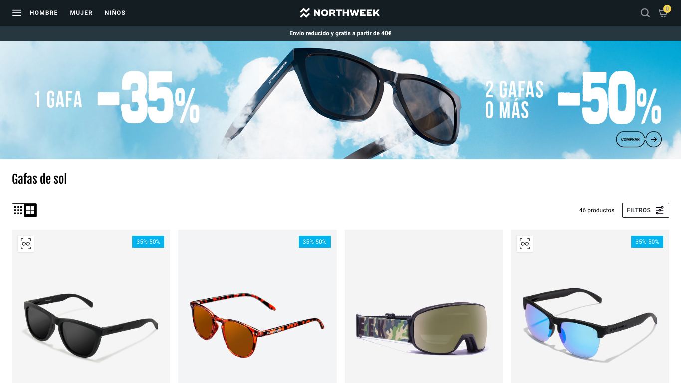 Captura real de la home de Northweek