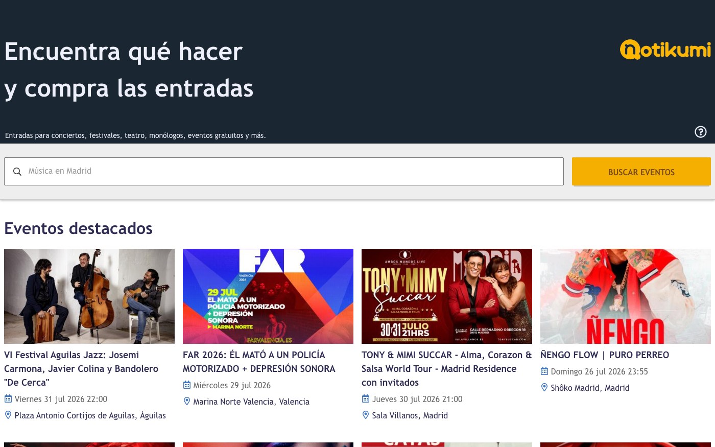 Captura limpia de la home oficial de Notikumi