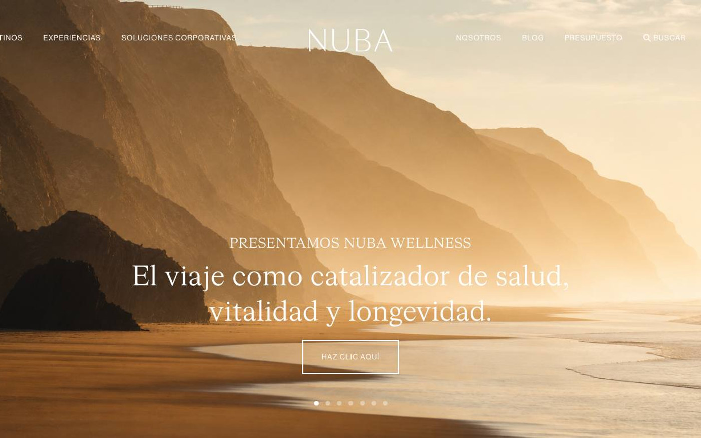 Captura limpia de la home oficial de NUBA
