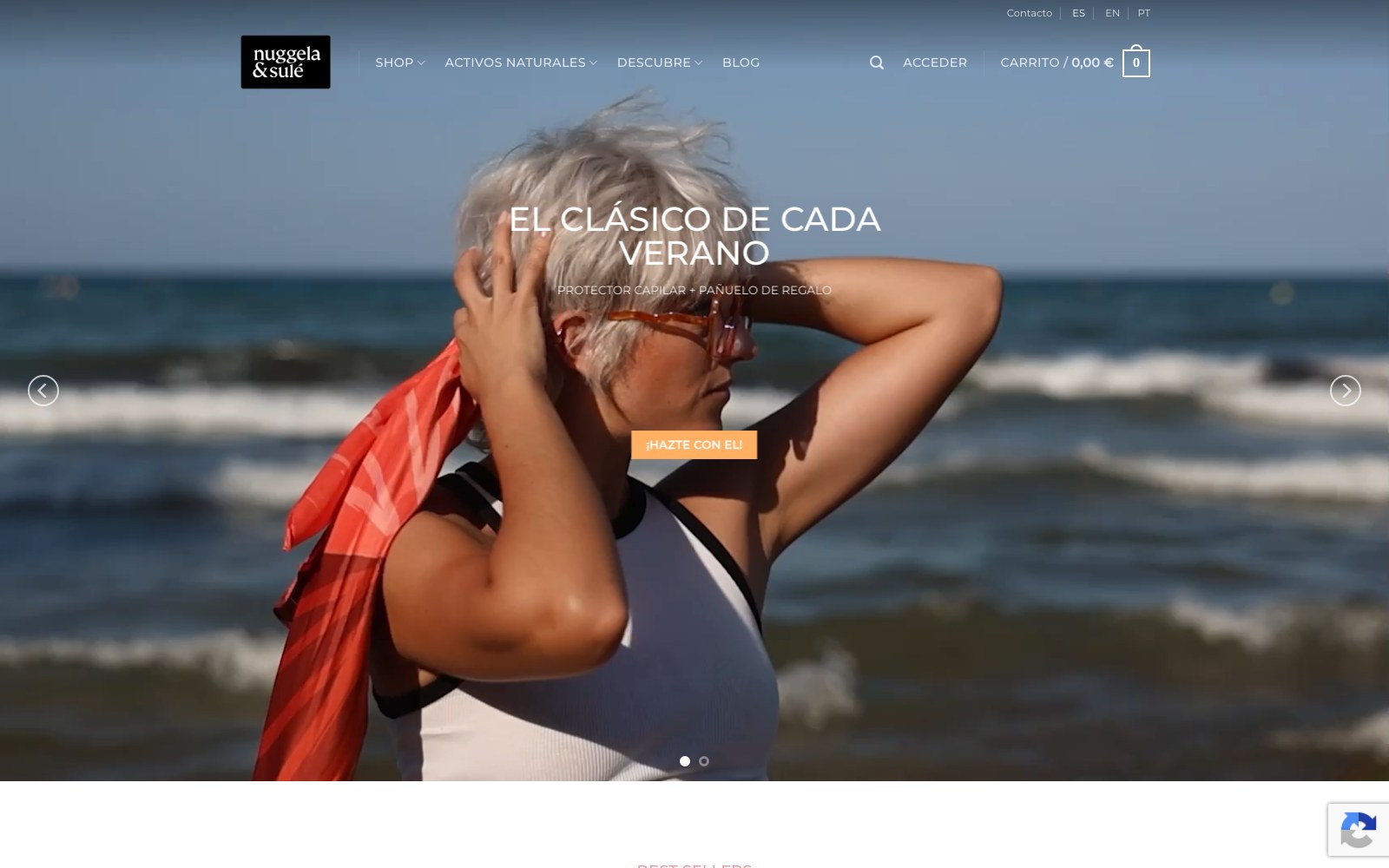 Captura real de la home de Nuggela & Sulé