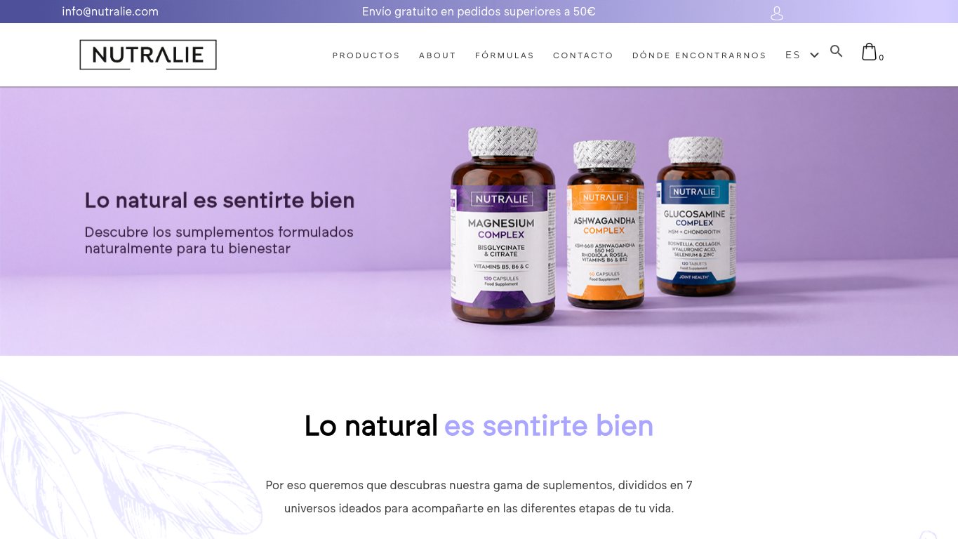 Página principal de Nutralie