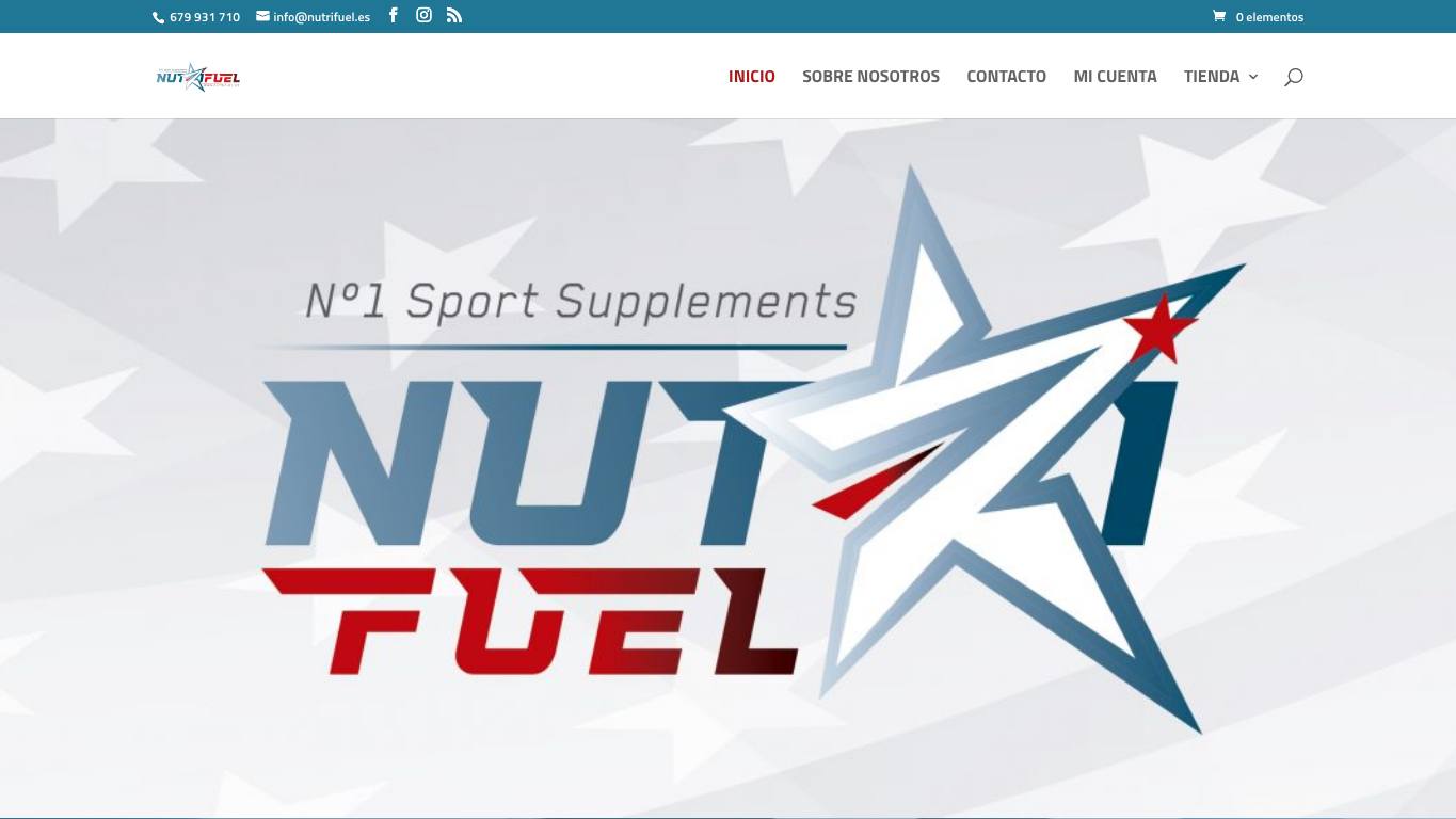 Captura limpia de la home oficial de Nutrifuel