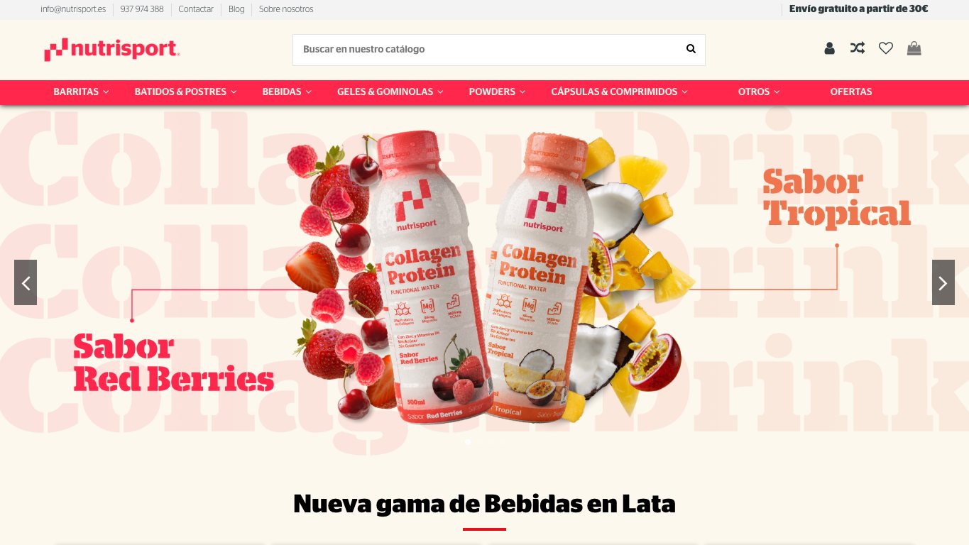 Página principal de Nutrisport