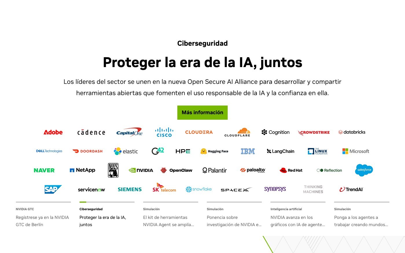 Captura limpia de la home oficial de NVIDIA