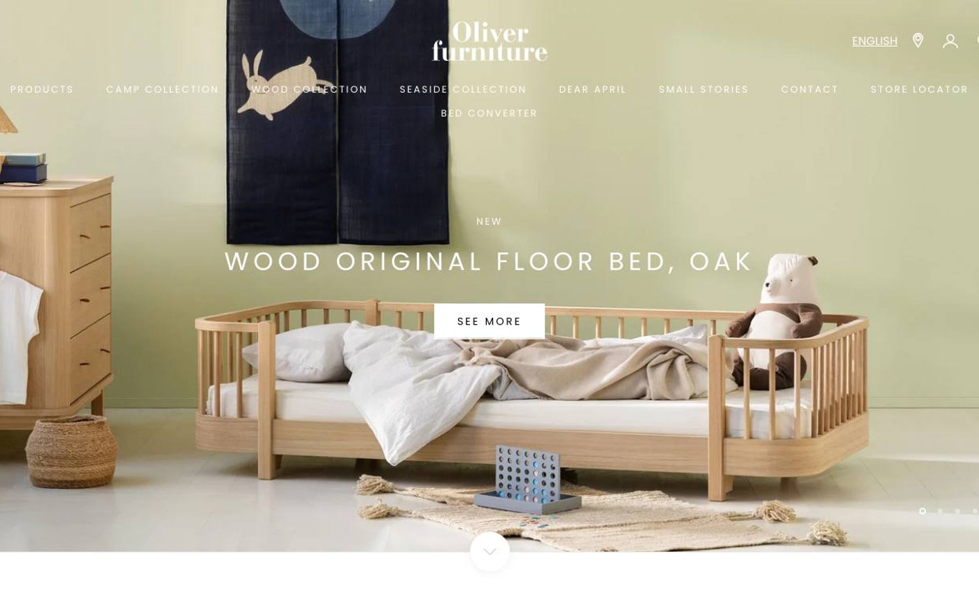 Captura de pantalla de la home de Oliver Furniture