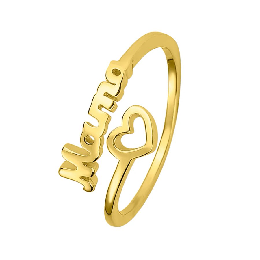 Anillo Mamá Signature baño en oro de 18kt