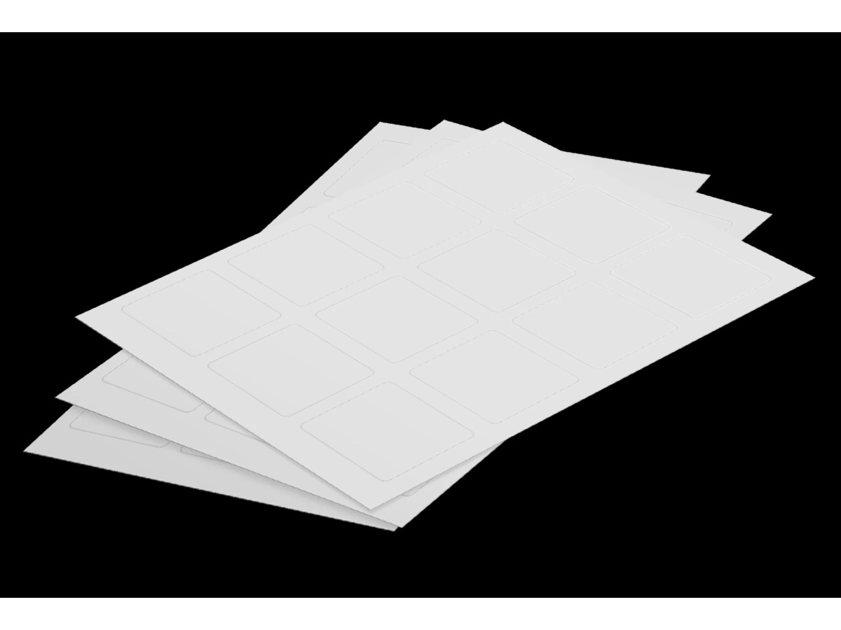 Blank sheet labels