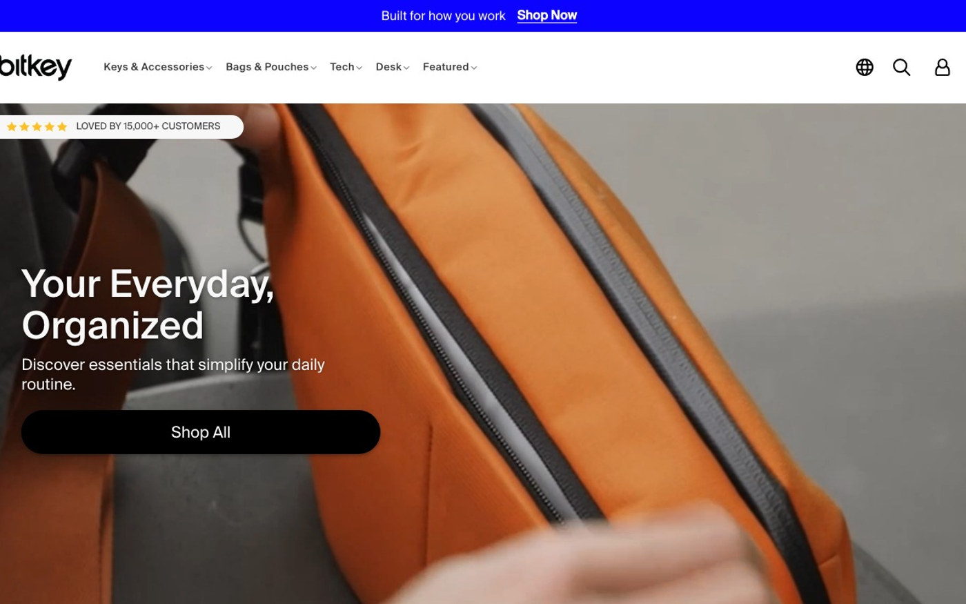 Captura de pantalla de la home de Orbitkey