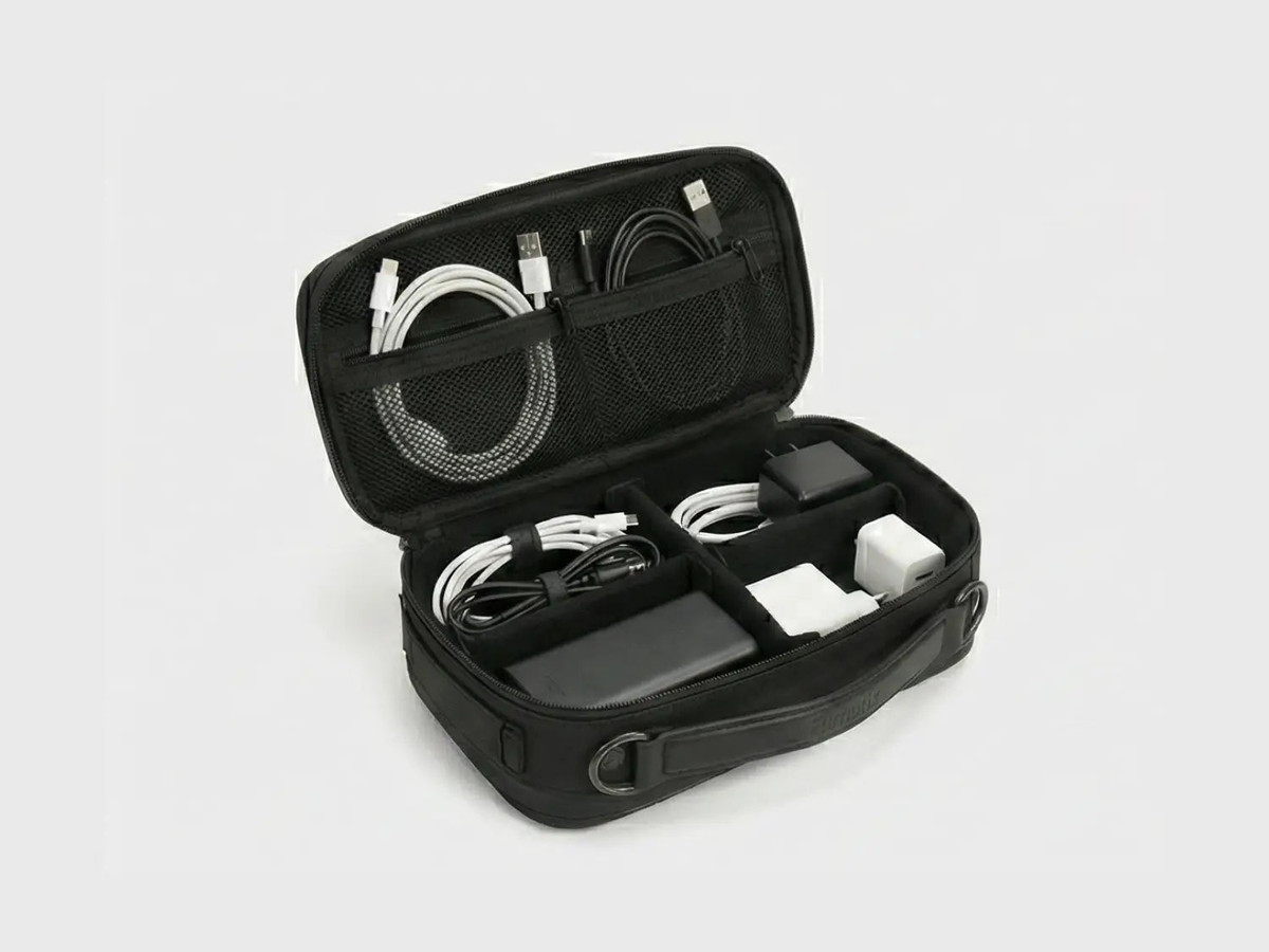2-in-1 Tech Pouch with Shoulder Strap – Electronics Organizer