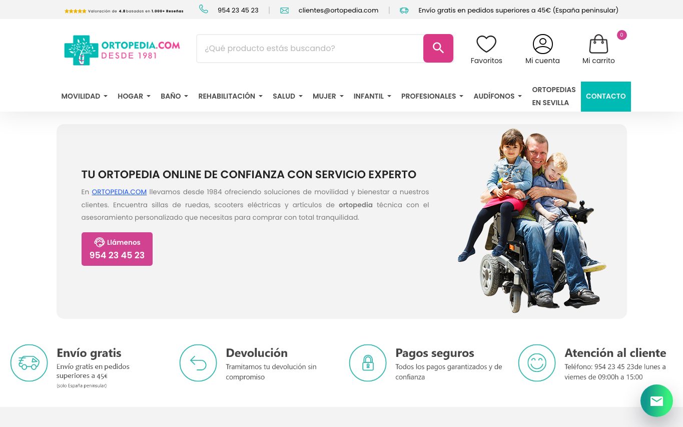 Página de inicio de Ortopedia.com