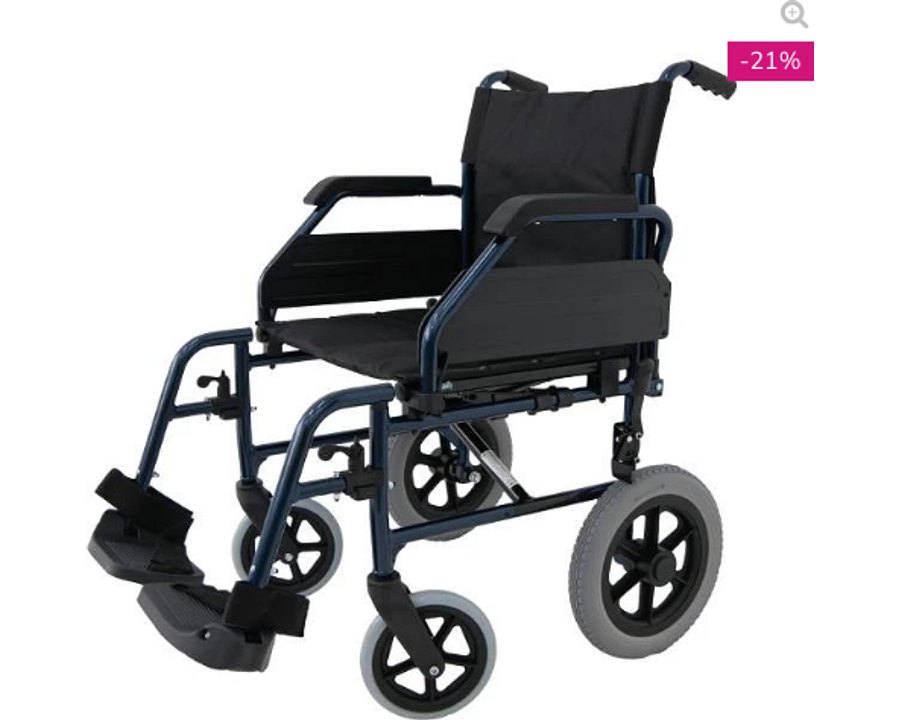 Silla de ruedas de aluminio plegable no autopropulsable ST1-AL