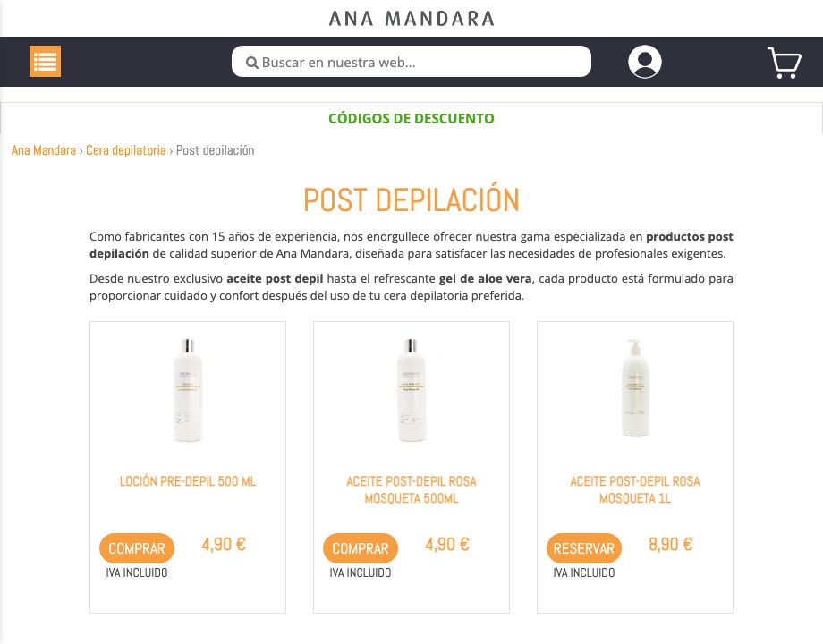 Post depilacion