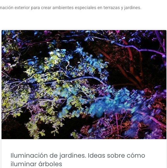 Iluminación exterior para jardines y terrazas