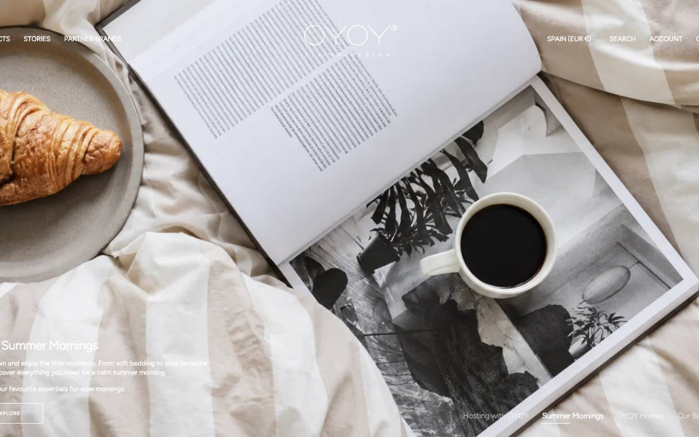 Captura de pantalla de la home de OYOY Living Design