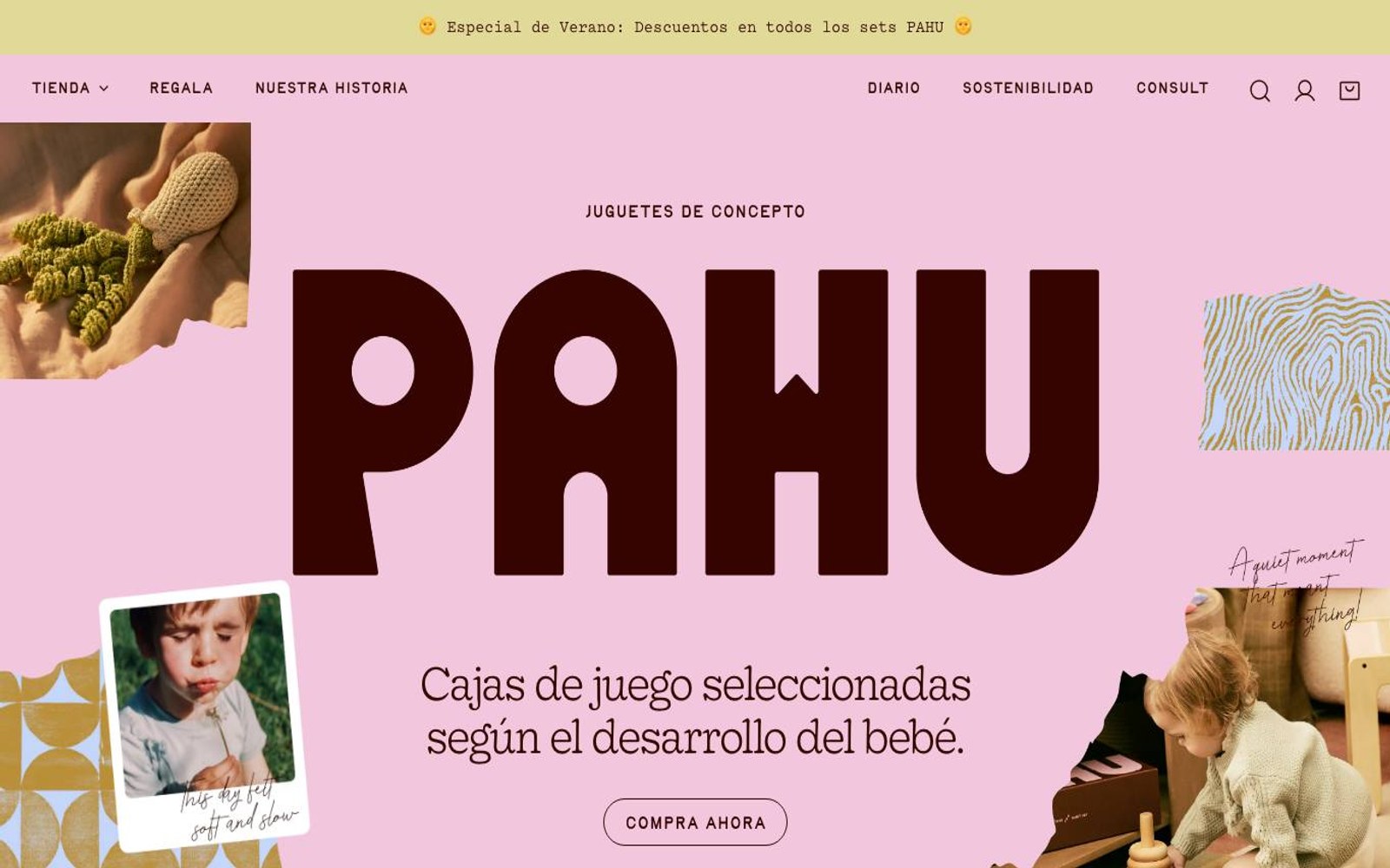 Captura de pantalla de la home de Pahu Play