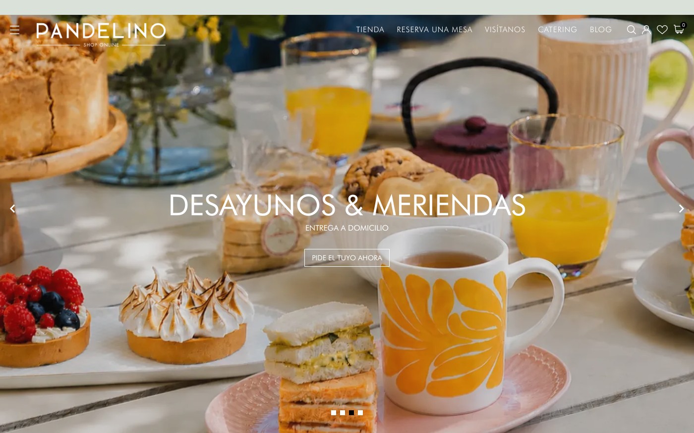 Captura de pantalla de la home de Pandelino