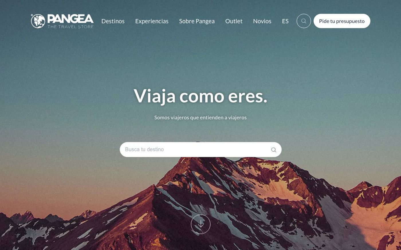 Captura limpia de la home oficial de Pangea