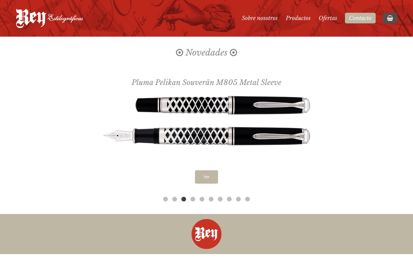 Captura limpia de la página oficial de Papelería Rey