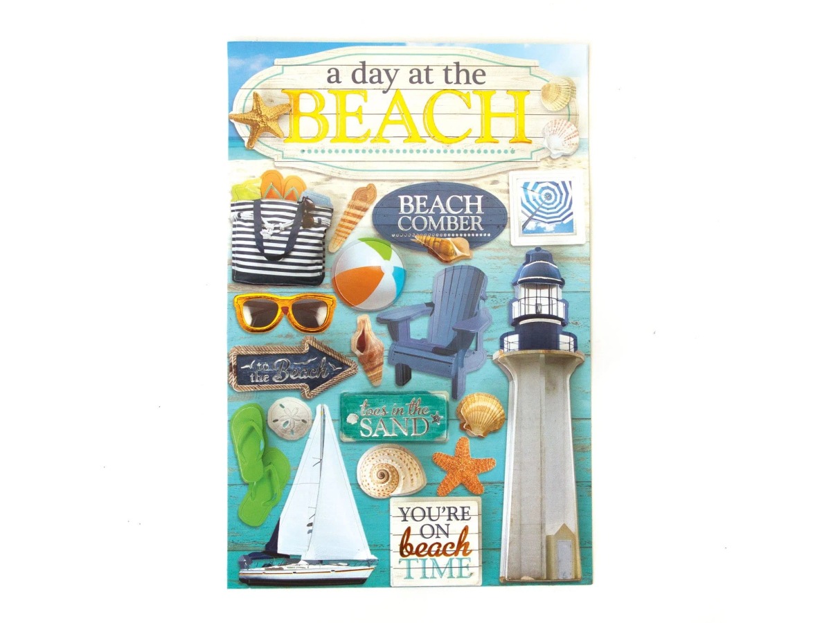 Scrapbook Stickers - 3D Day at the Beach