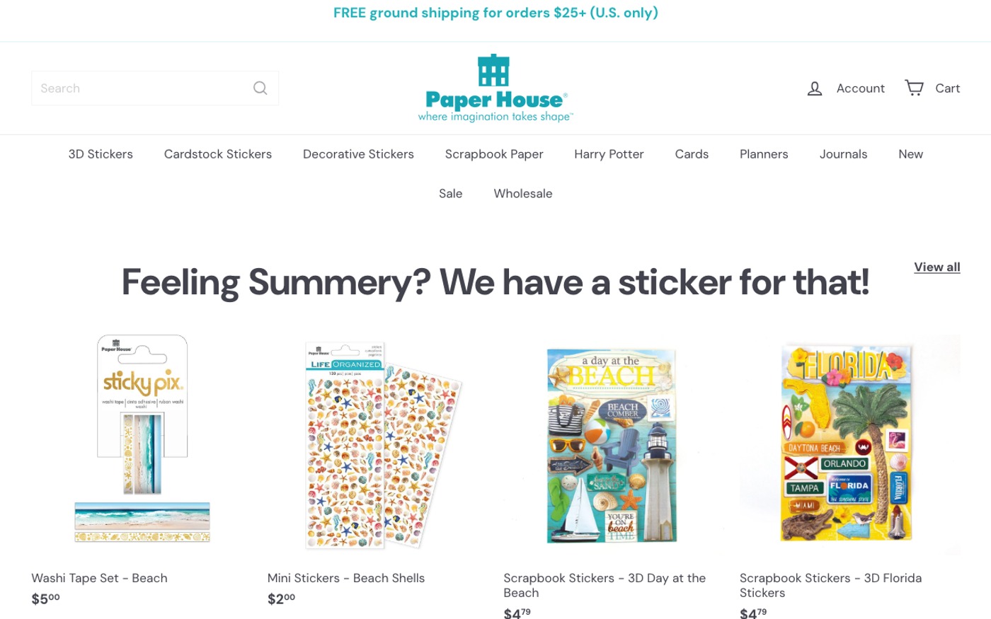 Captura limpia de la home oficial de Paper House Productions